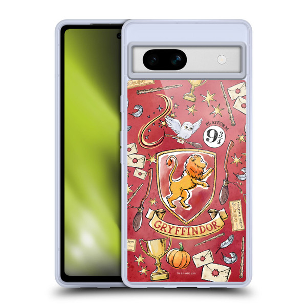 Harry Potter Deathly Hallows XIII Gryffindor Pattern Soft Gel Case for Google Pixel 7a
