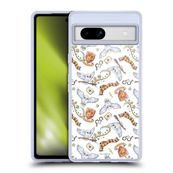 Harry Potter Deathly Hallows XIII Hedwig Owl Pattern Soft Gel Case for Google Pixel 7a