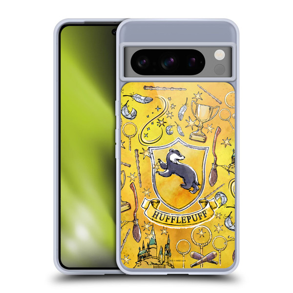 Harry Potter Deathly Hallows XIII Hufflepuff Pattern Soft Gel Case for Google Pixel 8 Pro