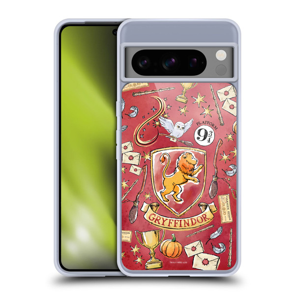 Harry Potter Deathly Hallows XIII Gryffindor Pattern Soft Gel Case for Google Pixel 8 Pro