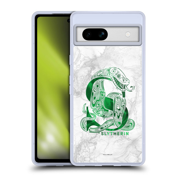 Harry Potter Deathly Hallows IX Slytherin Aguamenti Soft Gel Case for Google Pixel 7a