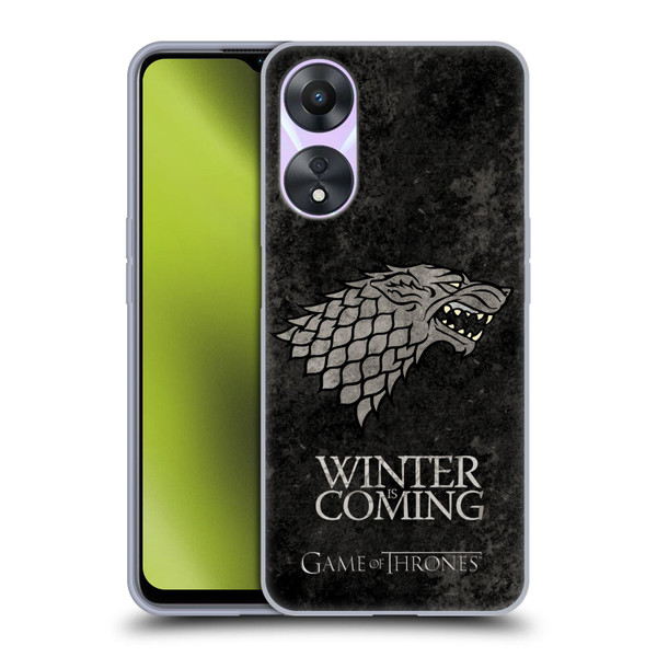 HBO Game of Thrones Dark Distressed Look Sigils Stark Soft Gel Case for OPPO A78 5G