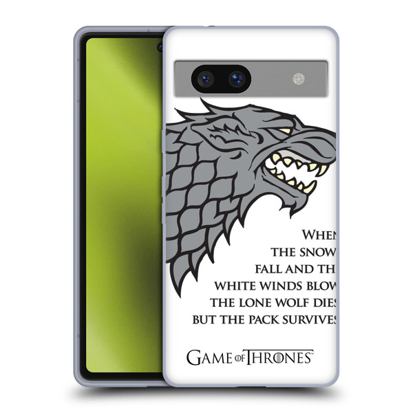 HBO Game of Thrones Graphics White Winds Soft Gel Case for Google Pixel 7a