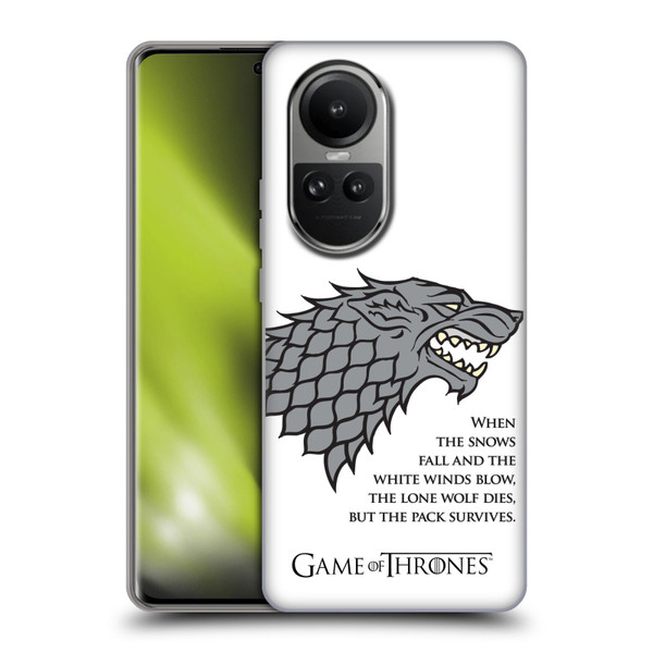 HBO Game of Thrones Graphics White Winds Soft Gel Case for OPPO Reno10 5G / Reno10 Pro 5G