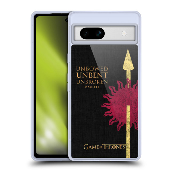 HBO Game of Thrones House Mottos Martell Soft Gel Case for Google Pixel 7a