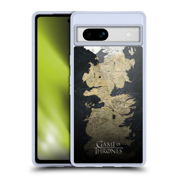 HBO Game of Thrones Key Art Westeros Map Soft Gel Case for Google Pixel 7a