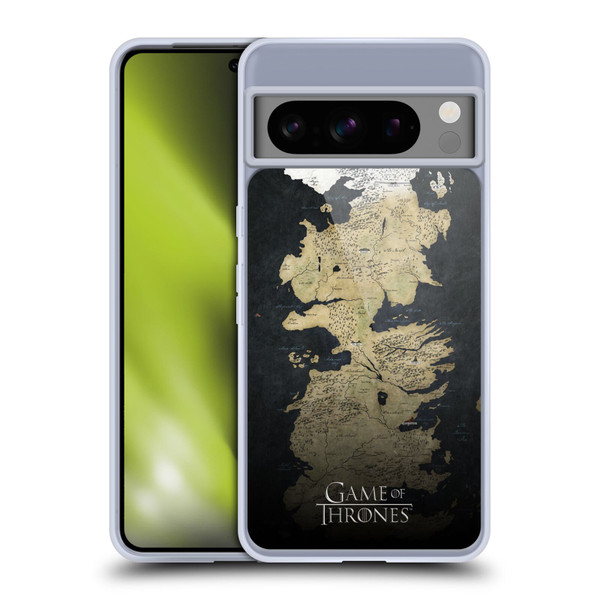 HBO Game of Thrones Key Art Westeros Map Soft Gel Case for Google Pixel 8 Pro