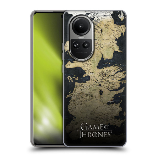 HBO Game of Thrones Key Art Westeros Map Soft Gel Case for OPPO Reno10 5G / Reno10 Pro 5G