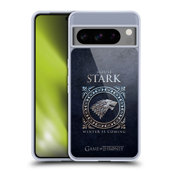 HBO Game of Thrones Metallic Sigils Stark Soft Gel Case for Google Pixel 8 Pro