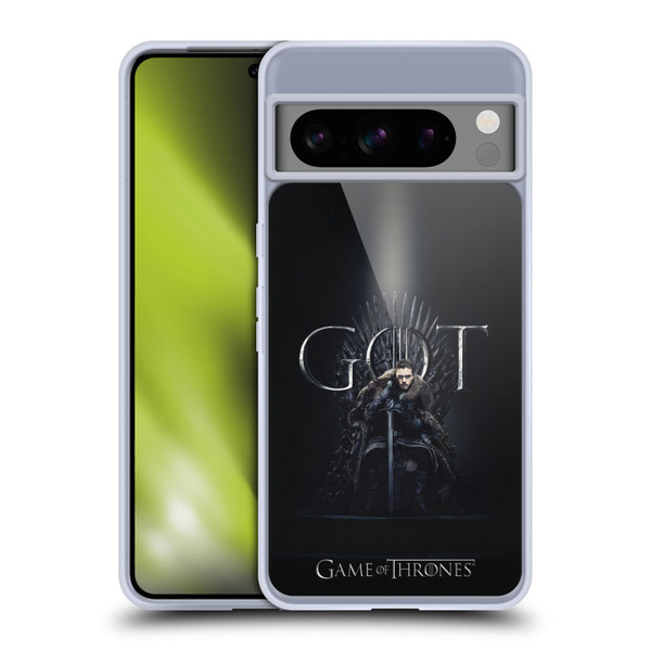 HBO Game of Thrones Season 8 For The Throne 1 Jon Snow Soft Gel Case for Google Pixel 8 Pro
