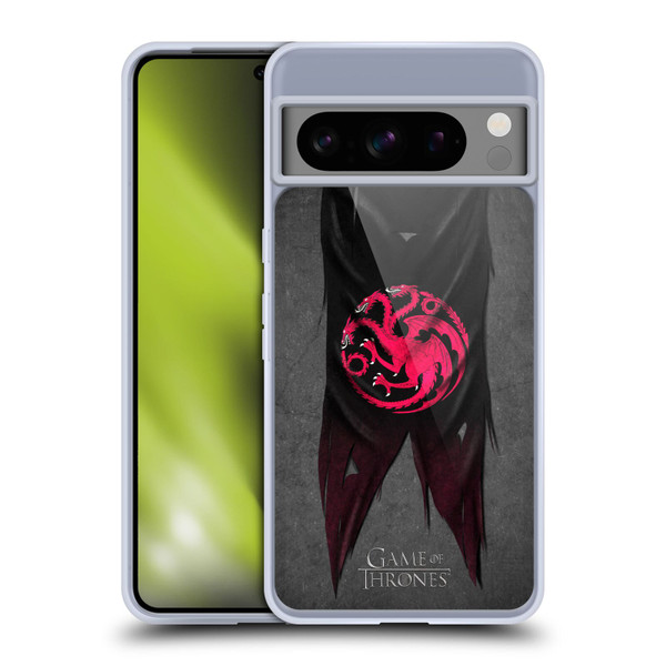 HBO Game of Thrones Sigil Flags Targaryen Soft Gel Case for Google Pixel 8 Pro
