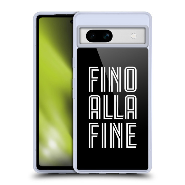Juventus Football Club Type Fino Alla Fine Black Soft Gel Case for Google Pixel 7a