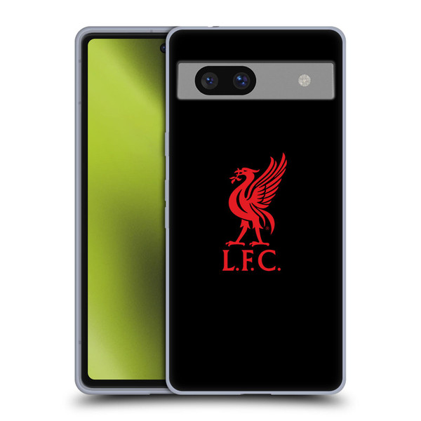 Liverpool Football Club Liver Bird Red Logo On Black Soft Gel Case for Google Pixel 7a