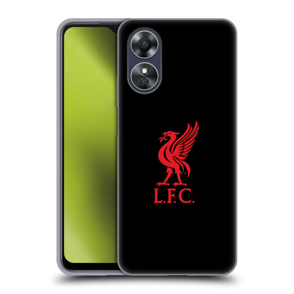 Liverpool Football Club Liver Bird Red Logo On Black Soft Gel Case for OPPO A17