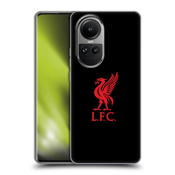 Liverpool Football Club Liver Bird Red Logo On Black Soft Gel Case for OPPO Reno10 5G / Reno10 Pro 5G