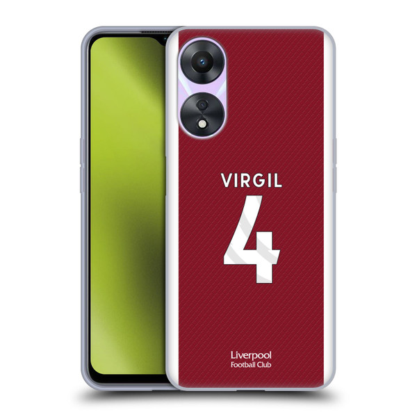 Liverpool Football Club 2023/24 Players Home Kit Virgil van Dijk Soft Gel Case for OPPO A78 5G