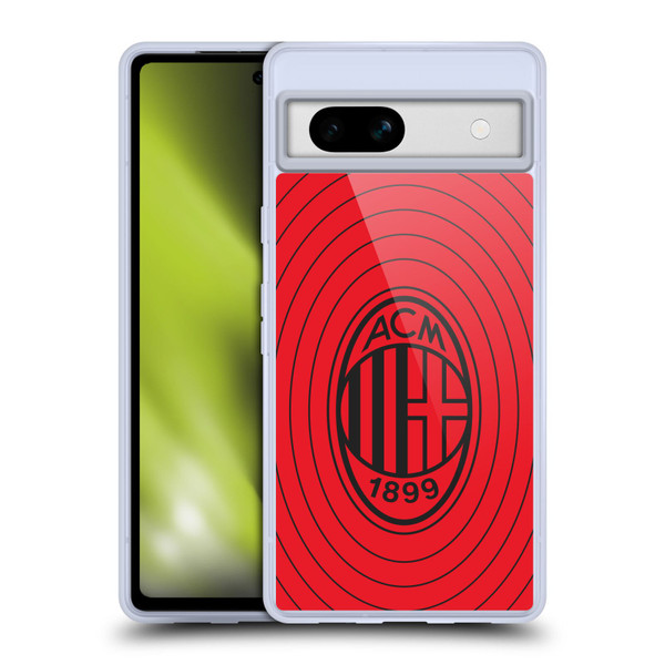 AC Milan Art Red And Black Soft Gel Case for Google Pixel 7a