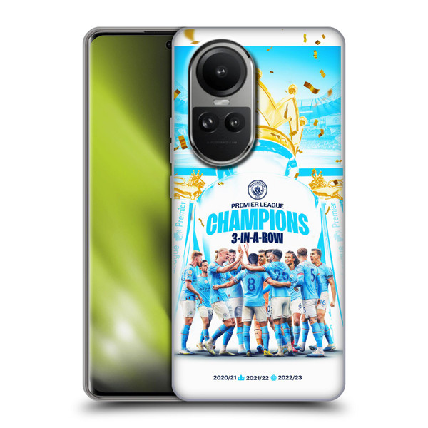 Manchester City Man City FC 2023 Champions Team Poster Soft Gel Case for OPPO Reno10 5G / Reno10 Pro 5G