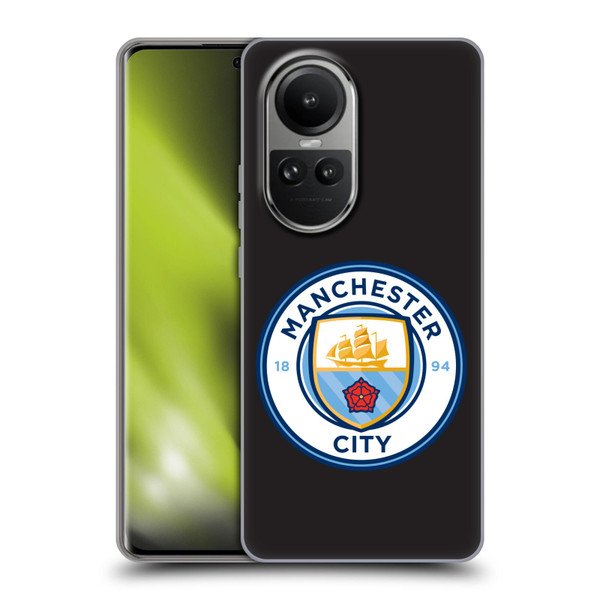 Manchester City Man City FC Badge Black Full Colour Soft Gel Case for OPPO Reno10 5G / Reno10 Pro 5G