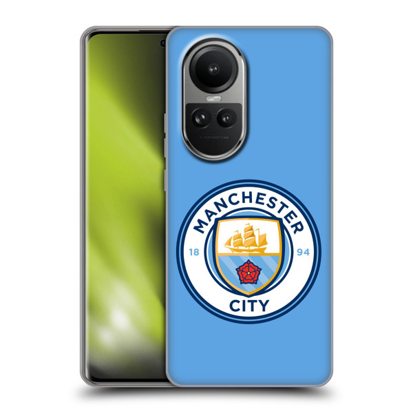 Manchester City Man City FC Badge Blue Full Colour Soft Gel Case for OPPO Reno10 5G / Reno10 Pro 5G