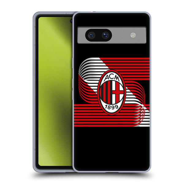 AC Milan Crest Patterns Diagonal Soft Gel Case for Google Pixel 7a