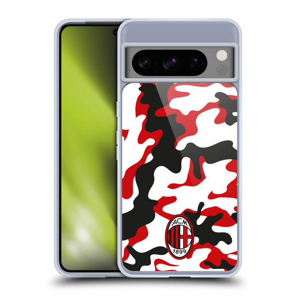 AC Milan Crest Patterns Camouflage Soft Gel Case for Google Pixel 8 Pro