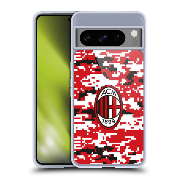 AC Milan Crest Patterns Digital Camouflage Soft Gel Case for Google Pixel 8 Pro