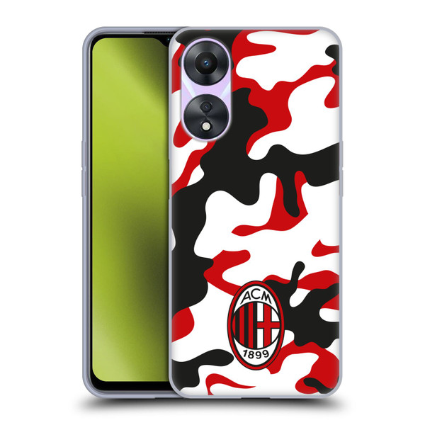 AC Milan Crest Patterns Camouflage Soft Gel Case for OPPO A78 5G