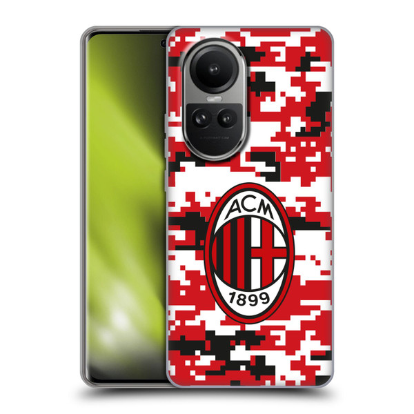 AC Milan Crest Patterns Digital Camouflage Soft Gel Case for OPPO Reno10 5G / Reno10 Pro 5G