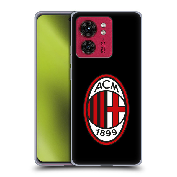 AC Milan Crest Full Colour Black Soft Gel Case for Motorola Moto Edge 40