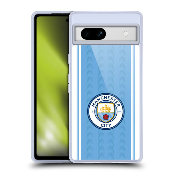 Manchester City Man City FC 2023/24 Badge Kit Home Soft Gel Case for Google Pixel 7a