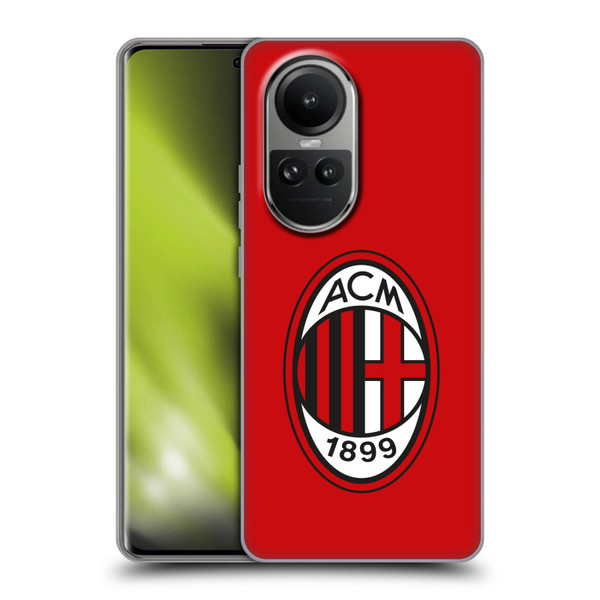 AC Milan Crest Full Colour Red Soft Gel Case for OPPO Reno10 5G / Reno10 Pro 5G