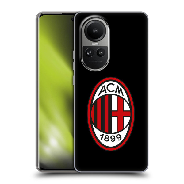AC Milan Crest Full Colour Black Soft Gel Case for OPPO Reno10 5G / Reno10 Pro 5G