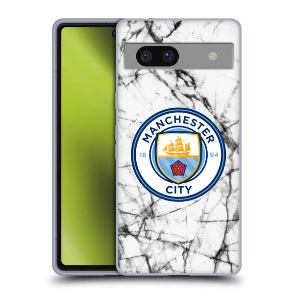 Manchester City Man City FC Marble Badge Full Colour Soft Gel Case for Google Pixel 7a