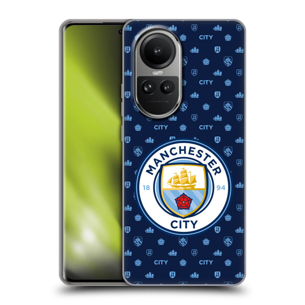 Manchester City Man City FC Patterns Dark Blue Soft Gel Case for OPPO Reno10 5G / Reno10 Pro 5G