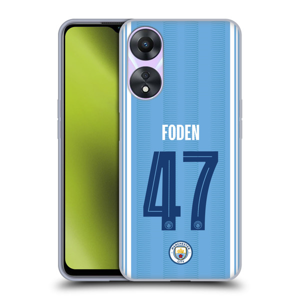 Manchester City Man City FC 2023/24 Players Home Kit Phil Foden Soft Gel Case for OPPO A78 5G