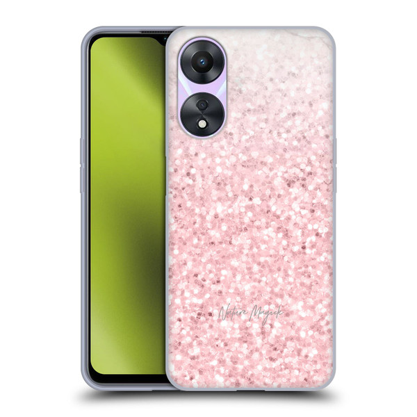 Nature Magick Rose Gold Marble Glitter Pink Sparkle 2 Soft Gel Case for OPPO A78 5G