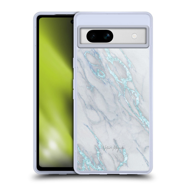 Nature Magick Marble Metallics Blue Soft Gel Case for Google Pixel 7a
