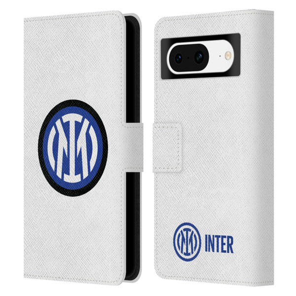 Fc Internazionale Milano Badge Logo On White Leather Book Wallet Case Cover For Google Pixel 8