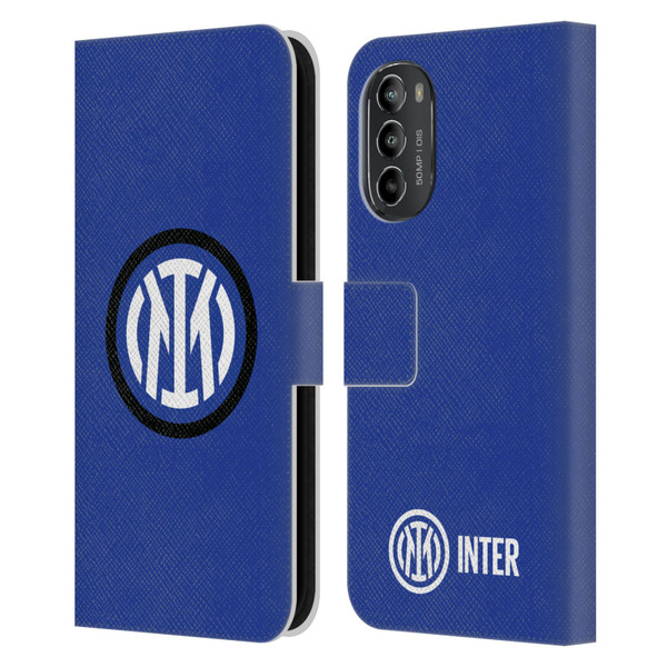 Fc Internazionale Milano Badge Logo Leather Book Wallet Case Cover For Motorola Moto G82 5G