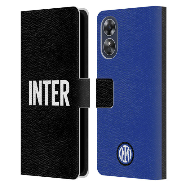 Fc Internazionale Milano Badge Inter Milano Logo Leather Book Wallet Case Cover For OPPO A17