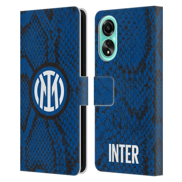 Fc Internazionale Milano Patterns Snake Leather Book Wallet Case Cover For OPPO A78 4G