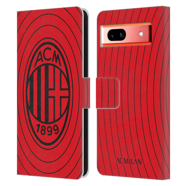 AC Milan Art Red And Black Leather Book Wallet Case Cover For Google Pixel 7a
