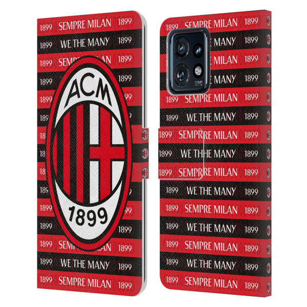 AC Milan Art Sempre Milan 1899 Leather Book Wallet Case Cover For Motorola Moto Edge 40 Pro