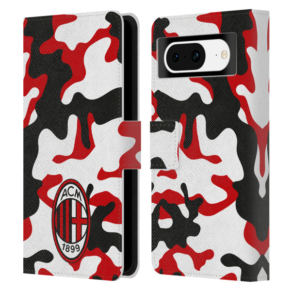 AC Milan Crest Patterns Camouflage Leather Book Wallet Case Cover For Google Pixel 8