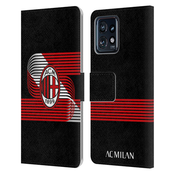 AC Milan Crest Patterns Diagonal Leather Book Wallet Case Cover For Motorola Moto Edge 40 Pro