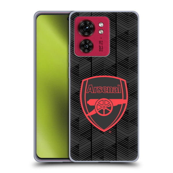 Arsenal FC Crest and Gunners Logo Black Soft Gel Case for Motorola Moto Edge 40