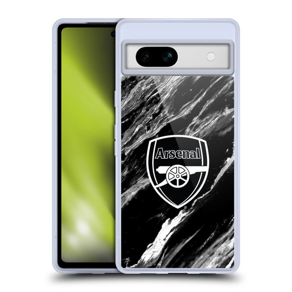Arsenal FC Crest Patterns Marble Soft Gel Case for Google Pixel 7a