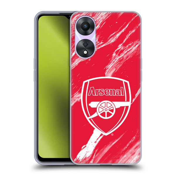 Arsenal FC Crest Patterns Red Marble Soft Gel Case for OPPO A78 4G