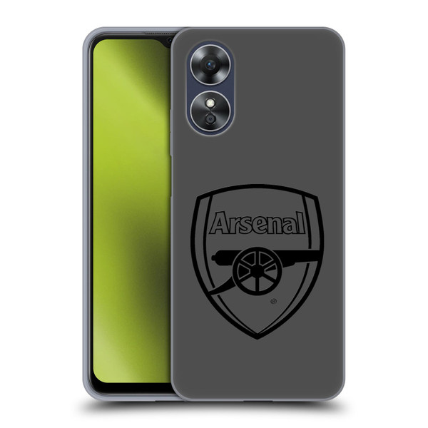 Arsenal FC Crest 2 Black Logo Soft Gel Case for OPPO A17